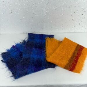 Lazarus of England & Eden Valley Lot of 2 Vintage Mohair Wool Blend Scarves